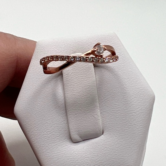 Sale $12 Firm! Rose Gold Plated over Sterling Cz Ring - Picture 13 of 17